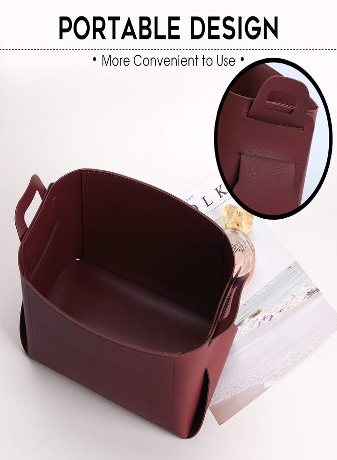 KINIVA Gift Baskets for Present-Valet Tray Organizer - Leather Dresser Organizer Box for Men and Women - Jewelry Accessories Catchall Vanity Tray for Table Desk Top (Red) - Image 4