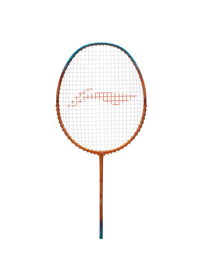 Li-Ning Super Series SS100 Carbon Graphite Badminton Strung Badminton Racket with Full Racket Cover ( Amber/Blue) - Image 2