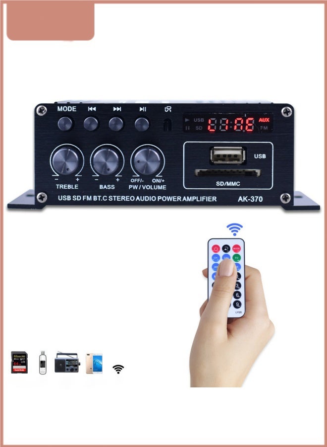 مضخم صوت 12 فولت للسيارة، مستقبل ستيريو HiFi مع راديو FM ومشغل MP3 - Image 4