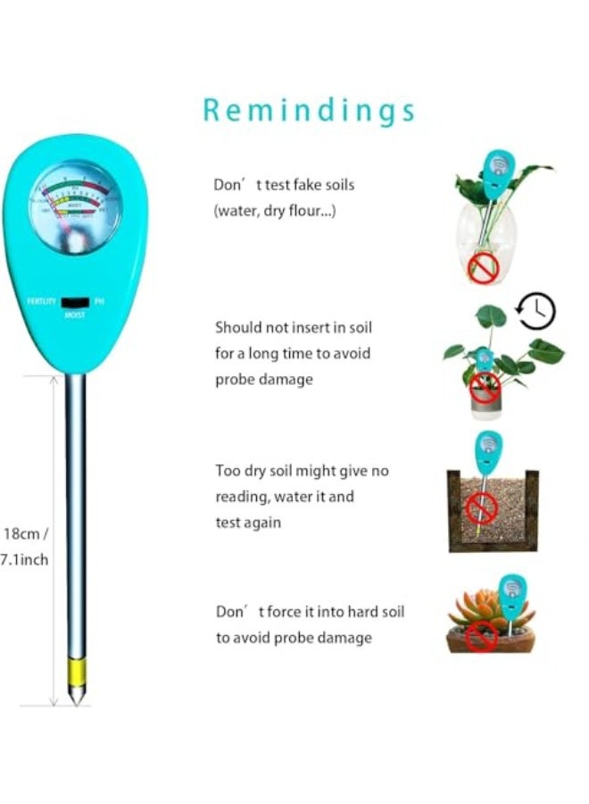 Generic Soil Moisture Meter, 3-in-1 Soil PH Fertility/Nutrients Tester, Soil Test for Indoor/Outdoor Plants, Garden, Farm, Lawn Care, No Batteries Required, Gifts for Plants Lover  - Image 3