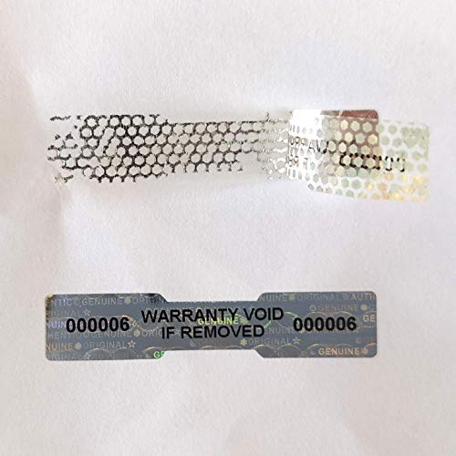 TLK&FBB 540 Tamper Proof Hologram Stickers High Security Tamper Evident Seal Warranty Void Dogbone Original Genuine Authentic Holographic Labels w/Unique Sequential Serial Numbering 2x0.4 (Silver Honeycomb) - Image 3
