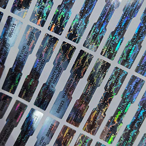 TLK&FBB 540 Tamper Proof Hologram Stickers High Security Tamper Evident Seal Warranty Void Dogbone Original Genuine Authentic Holographic Labels w/Unique Sequential Serial Numbering 2x0.4 (Silver Honeycomb) - Image 4