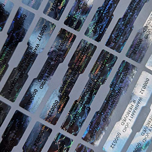 TLK&FBB 540 Tamper Proof Hologram Stickers High Security Tamper Evident Seal Warranty Void Dogbone Original Genuine Authentic Holographic Labels w/Unique Sequential Serial Numbering 2x0.4 (Silver Honeycomb) - Image 5