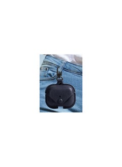 AirPods Pro 2 Case Leather Case Cover with Keychain Compatible with Apple AirPods Pro 2nd Generation 2022 Dark Blue