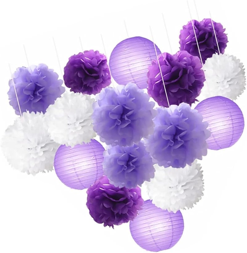 White Paper Lantern Flower Decor Kit for Weddings Parties Indoor Outdoor Events - Image 2