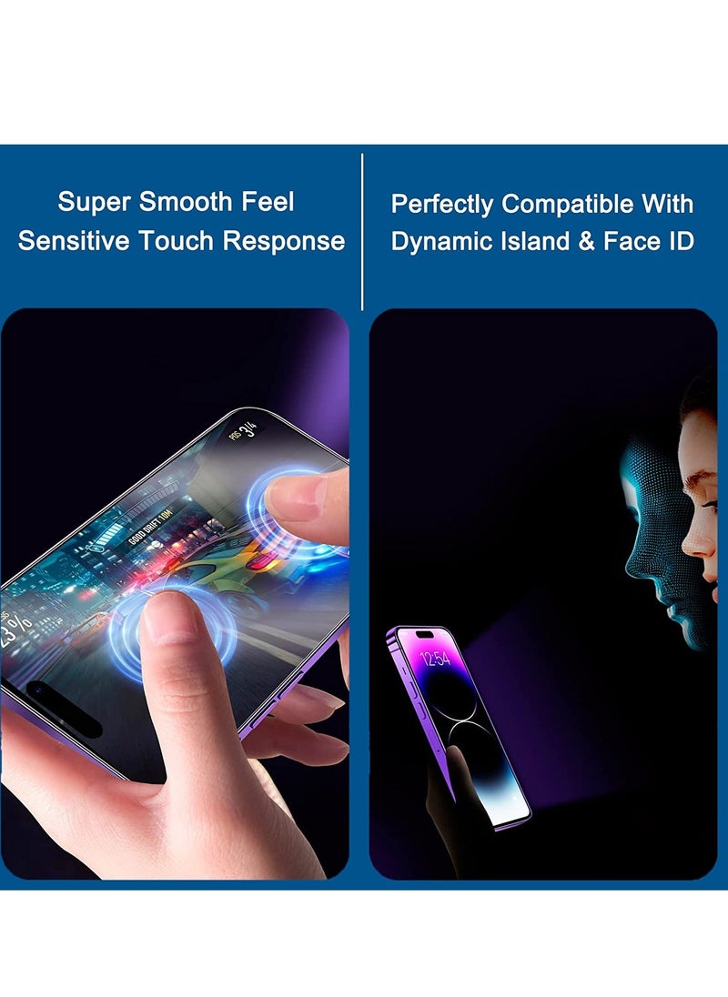 [2 Pack] Compatible with iPhone 14 Pro Max Matte Privacy Screen Protector, Anti-Glare Anti-Spy Scratch Resistant Tempered Glass Film 6.7", Smooth Feel, Anti-Fingerprints, Full Coverage