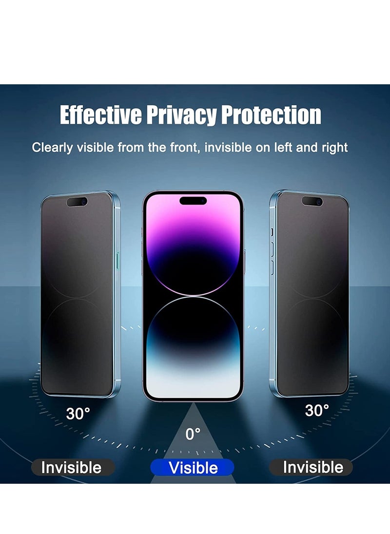 [2 Pack] Compatible with iPhone 14 Pro Max Matte Privacy Screen Protector, Anti-Glare Anti-Spy Scratch Resistant Tempered Glass Film 6.7", Smooth Feel, Anti-Fingerprints, Full Coverage