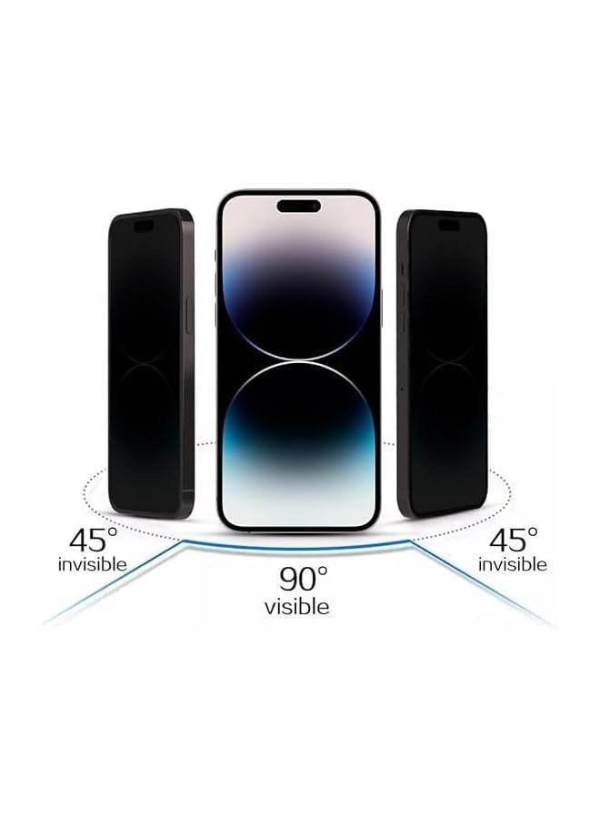 بروماس واقي شاشة من الزجاج المقوى للخصوصية لهاتف iPhone 16 Pro Max، عبوة من قطعتين، أسود مضاد للتجسس (iPhone 16 Pro Max) - Image 3