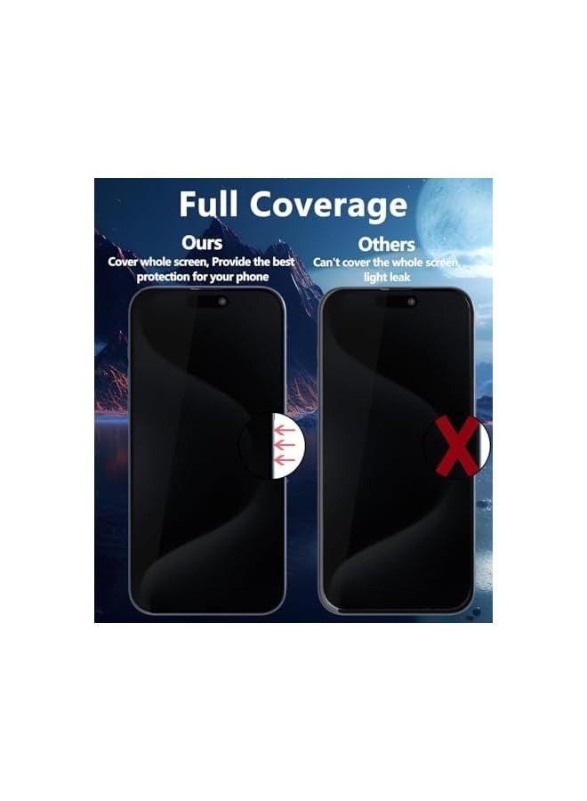 بروماس واقي شاشة من الزجاج المقوى للخصوصية لهاتف iPhone 16 Pro Max، عبوة من قطعتين، أسود مضاد للتجسس (iPhone 16 Pro Max) - Image 4