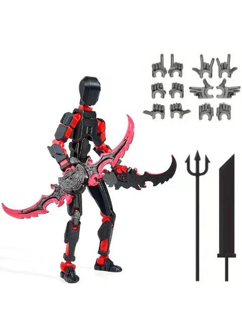 3D Printed Jointed Monkey King Figure Isetan Red and Black