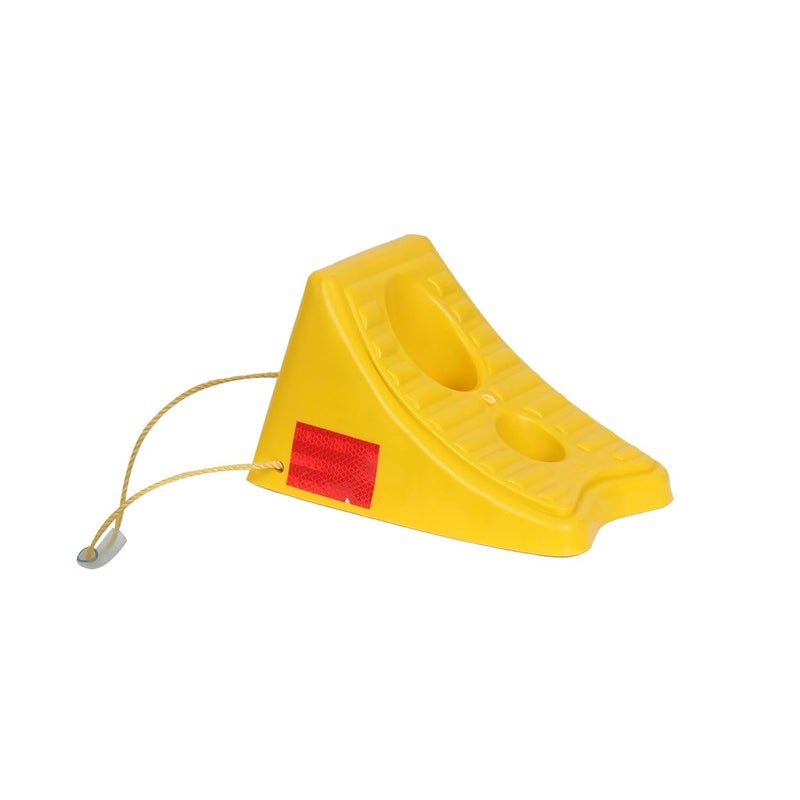 CREWBOLT Wheel Chock, PVC Yellow, Pack of 2 with Nylon Rope, Wheel Stopper, Movable, Prevents Vehicles from Rolling, 1.5 KG, 285L x 200W x 175H mm - Image 2