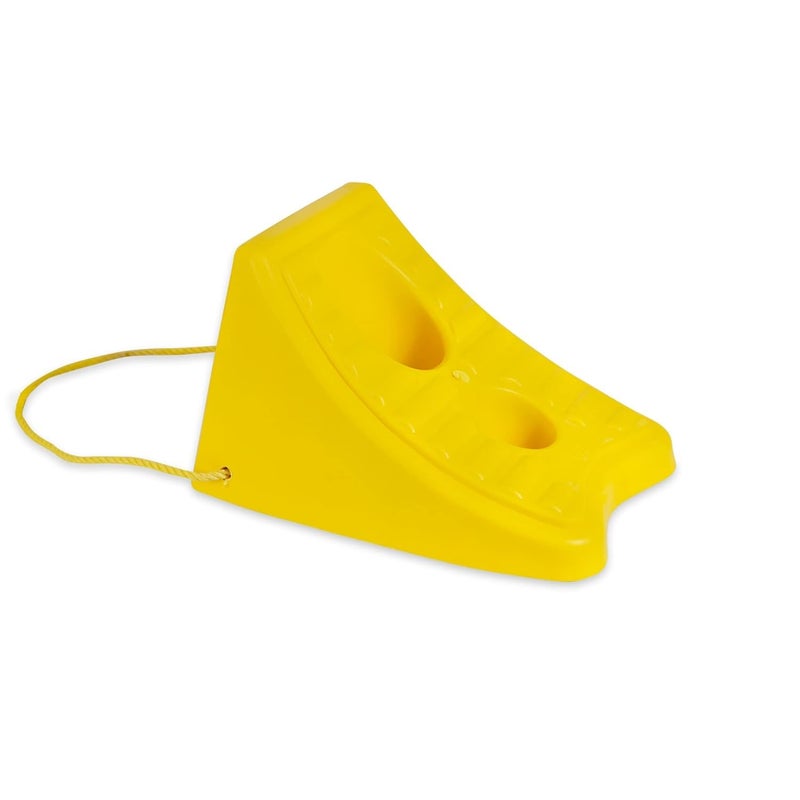 CREWBOLT Wheel Chock, PVC Yellow, Pack of 2 with Nylon Rope, Wheel Stopper, Movable, Prevents Vehicles from Rolling, 1.5 KG, 285L x 200W x 175H mm - Image 4