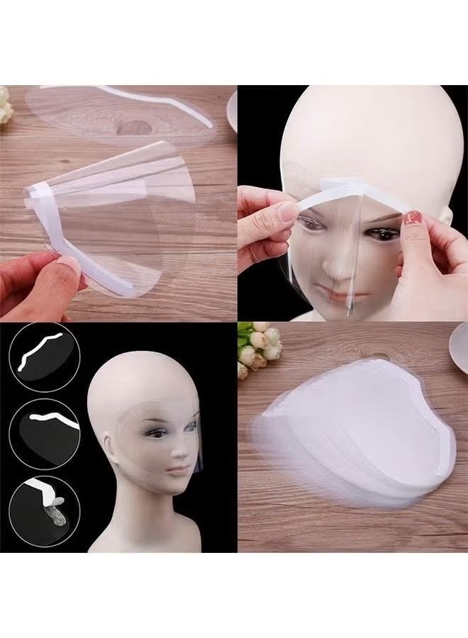 50-Piece Disposable Face Sheilds Shower Eye Shield, Transparent Plastic Hairspray Shield Face Visors, Makeup Protector Cover for Eyelash Extensions Hair Cutting - Image 4