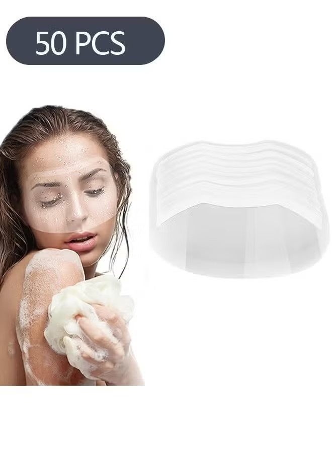 50-Piece Disposable Face Sheilds Shower Eye Shield, Transparent Plastic Hairspray Shield Face Visors, Makeup Protector Cover for Eyelash Extensions Hair Cutting - Image 3