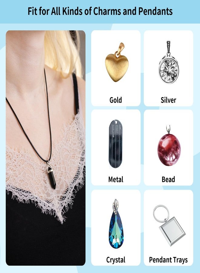 Prasacco 50 Pcs Black Necklace Cord Necklace String Rope with Clasp Waxed Leather Necklace Cord for Charms Pendants Jewelry Making, 18 Inch - Image 4