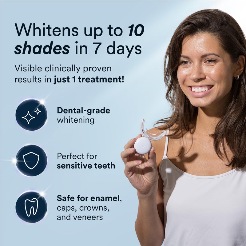 Auraglow Teeth Whitening Kit, LED Accelerator Light, 35% Carbamide Peroxide Teeth Whitening Gel, 20+ Whitening Treatments, Whitens up to 10 Shades in 7 Days - Image 2