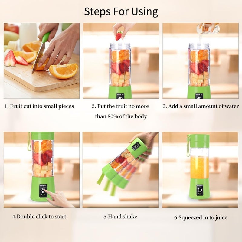 Fantastic-Kids-Toys Portable Food Blender, Six Blade System with Safe Protection and USB Charging, 4.0mW, 380ml Capacity Code HM-03 - Image 1