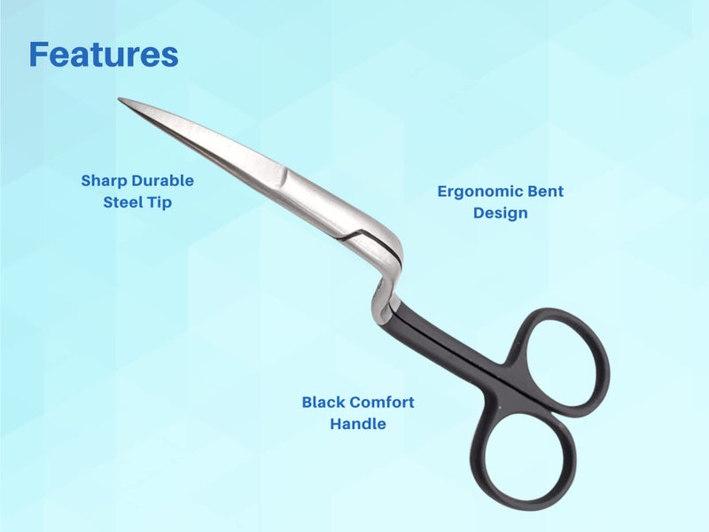 ARTMAN INSTRUMENTS Bent Handle Curved Embroidery Scissors - 6 Inch Curved Applique Scissors for Machine Embroidery, Fabric Stitches, and Crafting - Premium Stainless Steel with Precision Blades - Image 3