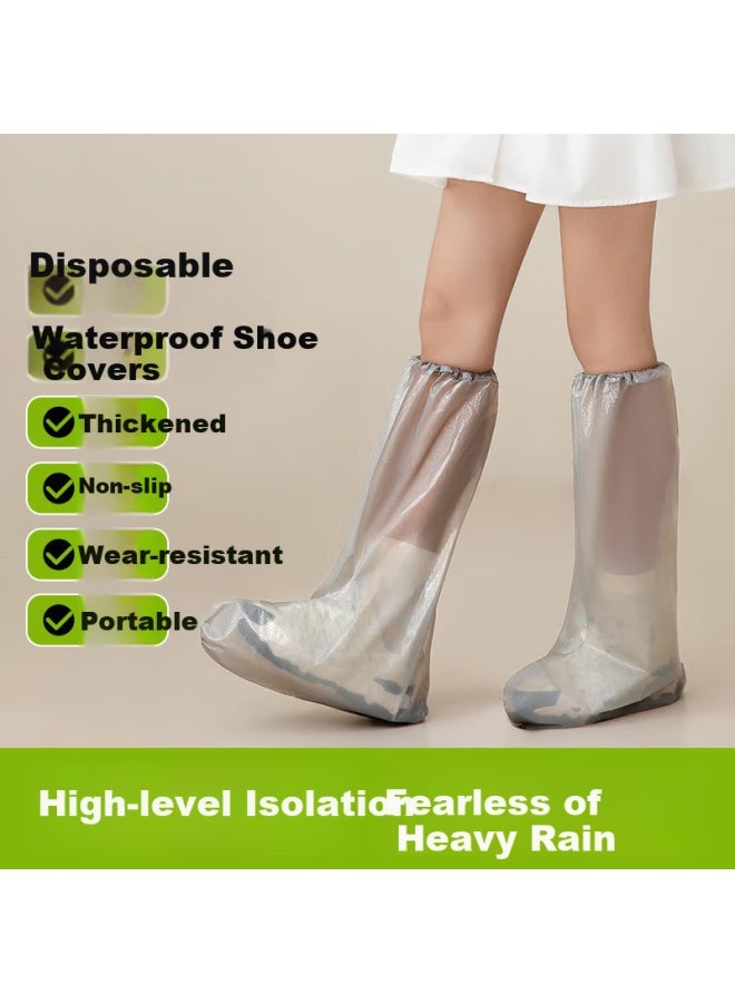 Bwnk Waterproof Rain Shoe Covers Thickened Wear-resistant Rain Boots For Men And Women 10-pack - Image 1