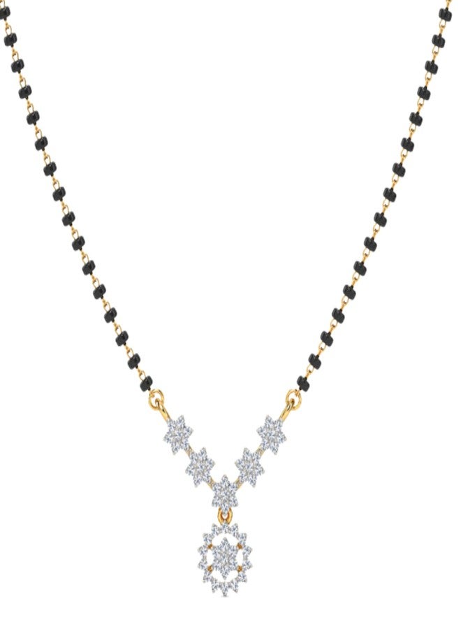 MALKYN Women's Gold-Plated Fashion Mangalsutra Necklace | Sparkling CZ Star Pendant with Black Beads | Elegant & Lightweight Fashion Jewelry | Adjustable Chain - Image 1