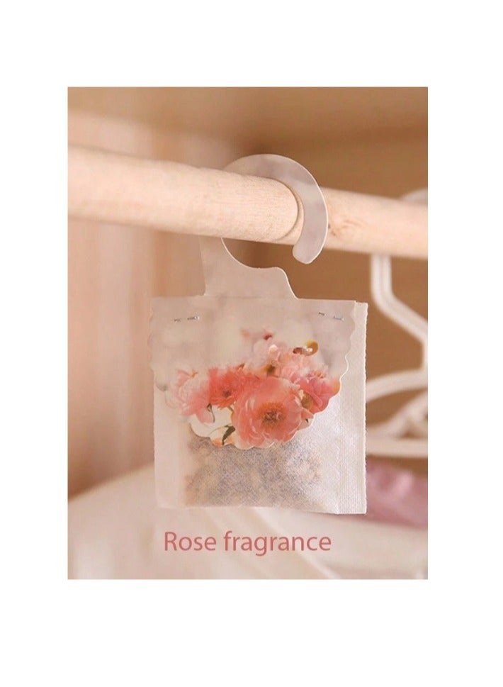 Natural Fragrance Sachets Long Lasting Scent with Hanging Hook for Wardrobe, Bathroom, Car, Aromatherapy Pack of 5 (Jasmine, Rose, Lavender, Vanilla, Osmanthus)  - Image 5