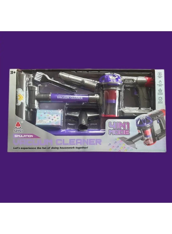 Kids Interactive Vacuum Cleaner Toy 4 in 1, Pretend Play Cleaning Set for Kids, Battery Operated Vacuum Toy with Balls and Accessories, Educational Household Role Play Toy, Mini Cleaning Tools Set for Boys and Girls - Image 4