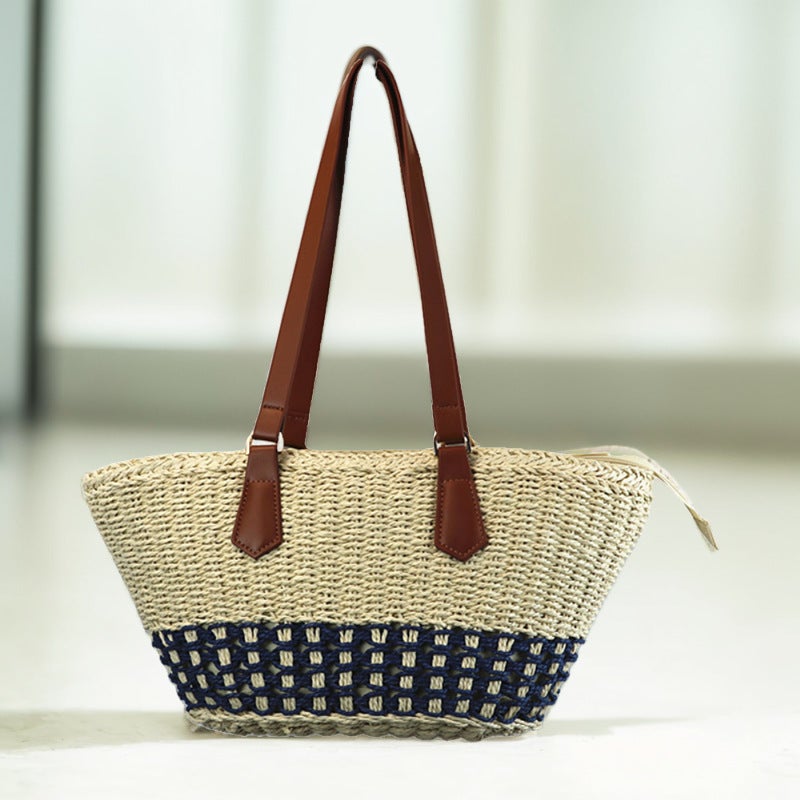 Woven Straw Shoulder Bag for Women - Image 1