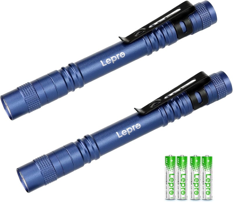 Lepro LED Pen Flashlights, Lightweight, Mini, Waterproof Pocket Flashlight with Clip, 2 Pack Small Flashlights for Inspection, Work, Emergency - Image 1