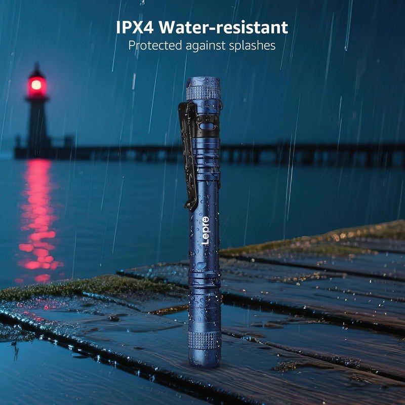 Lepro LED Pen Flashlights, Lightweight, Mini, Waterproof Pocket Flashlight with Clip, 2 Pack Small Flashlights for Inspection, Work, Emergency - Image 4