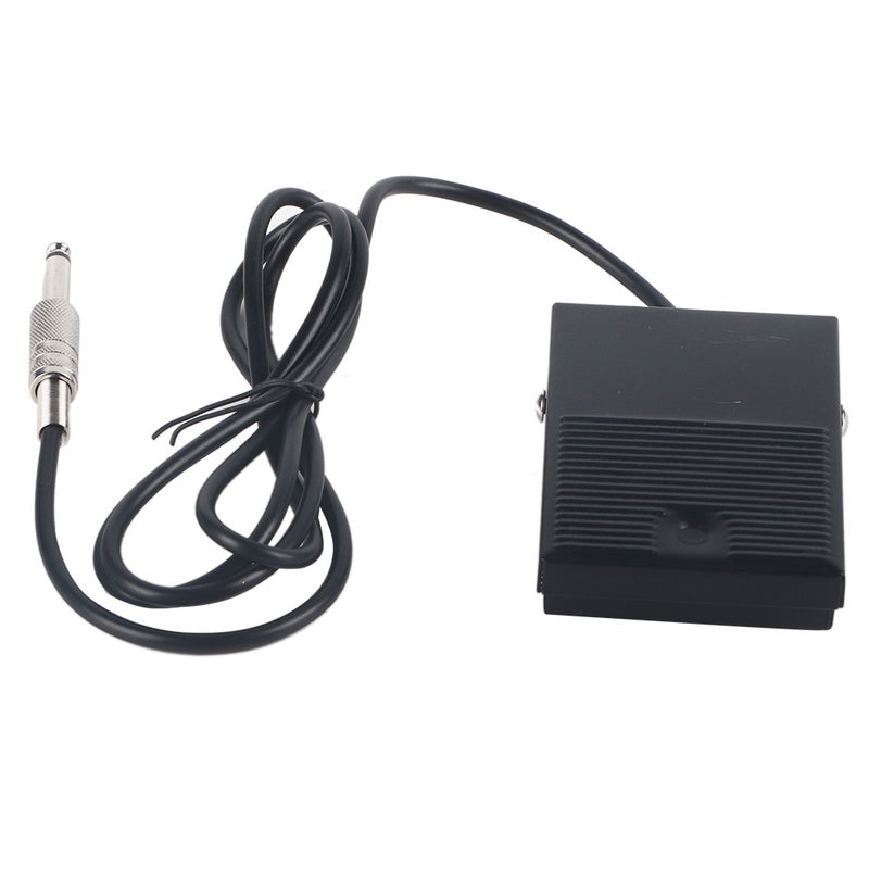 Tattoo Foot Pedal: 100 X 65 X 20mm Cast Iron Black - Heat Wear Corrosion Resistant Anti-Slip Artificial Leather Pad - High Sensitivity 6.35mm Socket for Tattoo Artists - Image 1