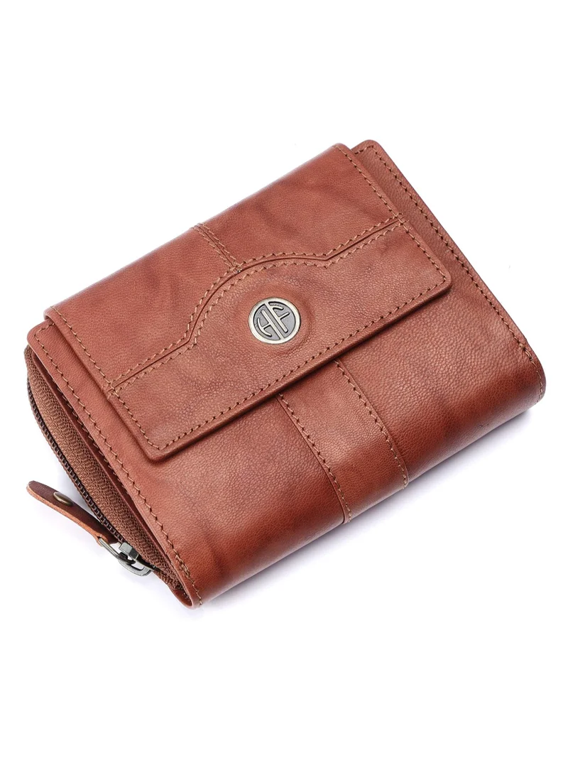 HAMMONDS FLYCATCHER Wallet for Women -  Leather Ladies Wallet - Antique Tan - 14 Card Slots - RFID Protection - 3 ID Card Slots - Women's Wallet - Button Closure - Daily Use, Money Purse | 9W9K