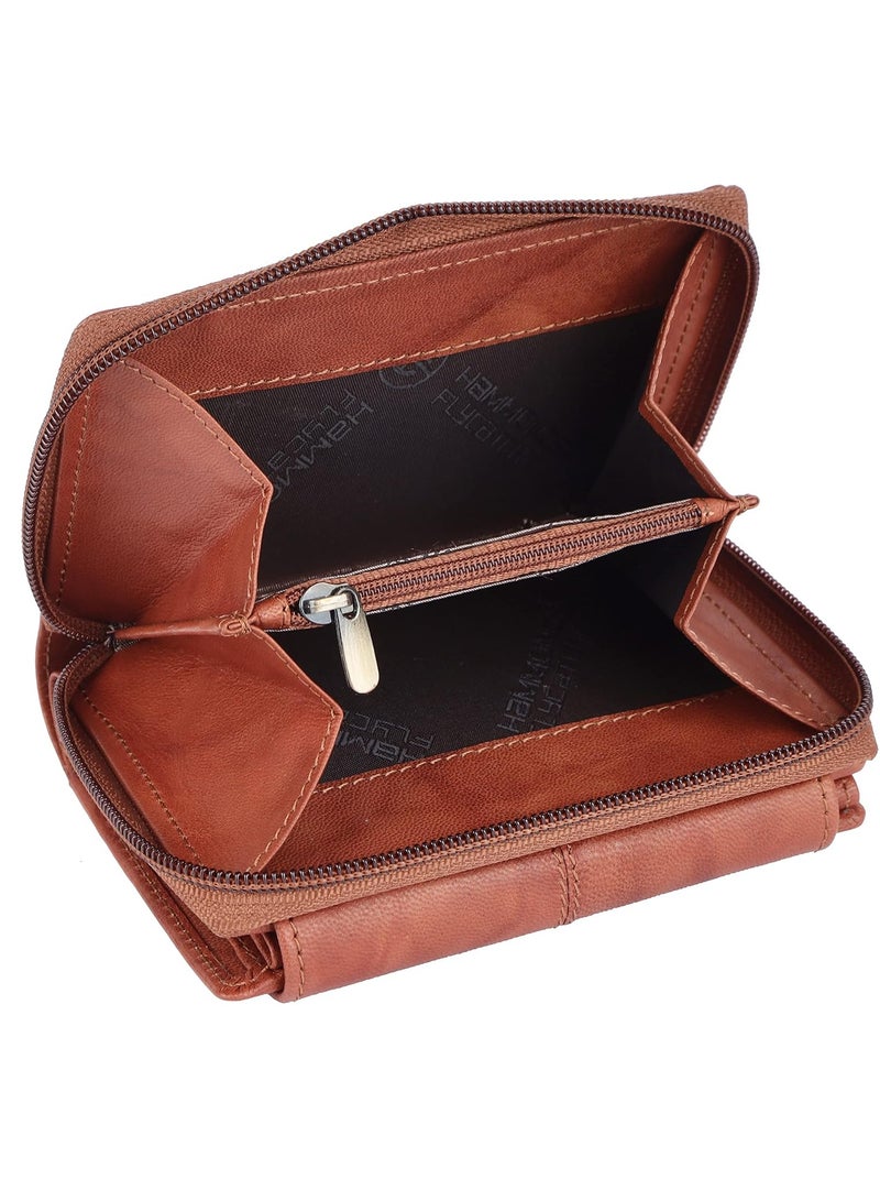 HAMMONDS FLYCATCHER Wallet for Women -  Leather Ladies Wallet - Antique Tan - 14 Card Slots - RFID Protection - 3 ID Card Slots - Women's Wallet - Button Closure - Daily Use, Money Purse | 9W9K  - Image 5