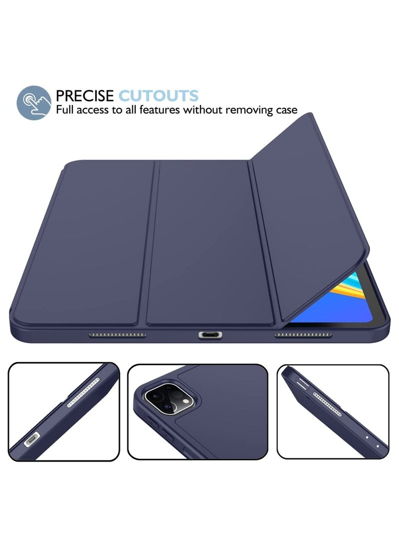 Generic - iPad Pro 12.9 Case 2022(6th Gen)/2021(5th Gen) with Pencil Holder [Support iPad 2nd Pencil Charging/Pair],Trifold Stand Smart Case with Soft TPU Back,Auto Wake/Sleep(Dark Blue) - Image 1
