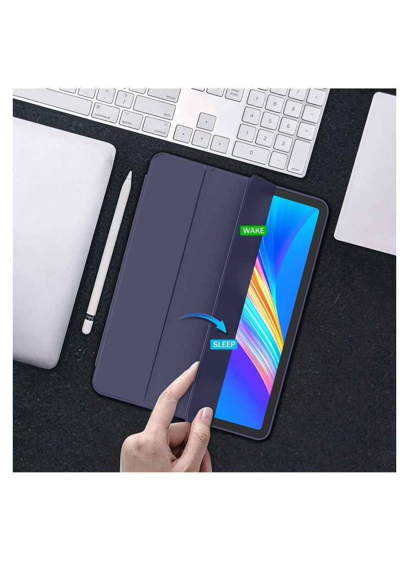 Generic - iPad Pro 12.9 Case 2022(6th Gen)/2021(5th Gen) with Pencil Holder [Support iPad 2nd Pencil Charging/Pair],Trifold Stand Smart Case with Soft TPU Back,Auto Wake/Sleep(Dark Blue) - Image 1