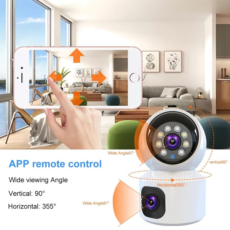 MAYUMI Indoor 4G 5MP HD Camera Supports All Sim Two Way Audio Motion Detection Baby Monitoring Super Robot Camera Dual LensDual Screen Color Night Vision - Image 3