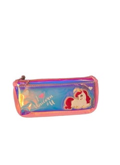 Generic Pencil Stationary Case Compass Box Multipurpose Travel Pouch case Kids/Women/Girls for School/College/Office/Home/Organizer Design and (Unicorn) (Pink)  - Image 1