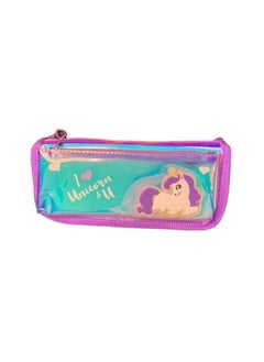 Generic Pencil Stationary Case Compass Box Multipurpose Travel Pouch case Kids/Women/Girls for School/College/Office/Home/Organizer Design and (Unicorn) (Pink)  - Image 2