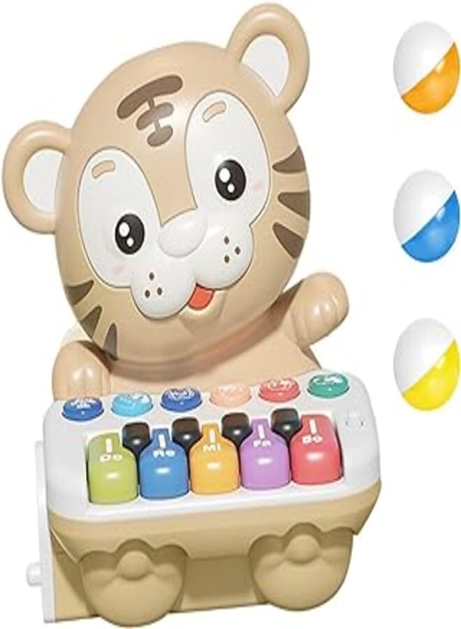 Kids Keyboard Piano | Toddler Musical Toys | Kids Keyboard Tiger Piano Toy Animal Keyboard Piano with 6 Instrument Settings Musical Instruments for Kids 0-3 Years Old Music Learning Instruments Bonsem