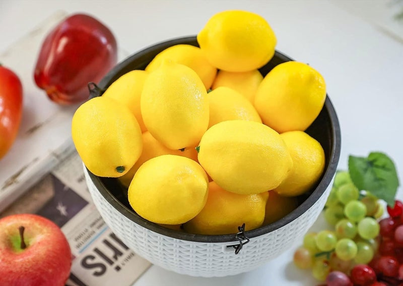 Toopify 20pcs Yellow Artificial Lemons Fake Fruit Lemons Artificial Lifelike Simulation Lemon for Home House Kitchen Party Decoration - Image 2