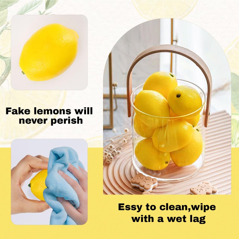 Toopify 20pcs Yellow Artificial Lemons Fake Fruit Lemons Artificial Lifelike Simulation Lemon for Home House Kitchen Party Decoration - Image 4