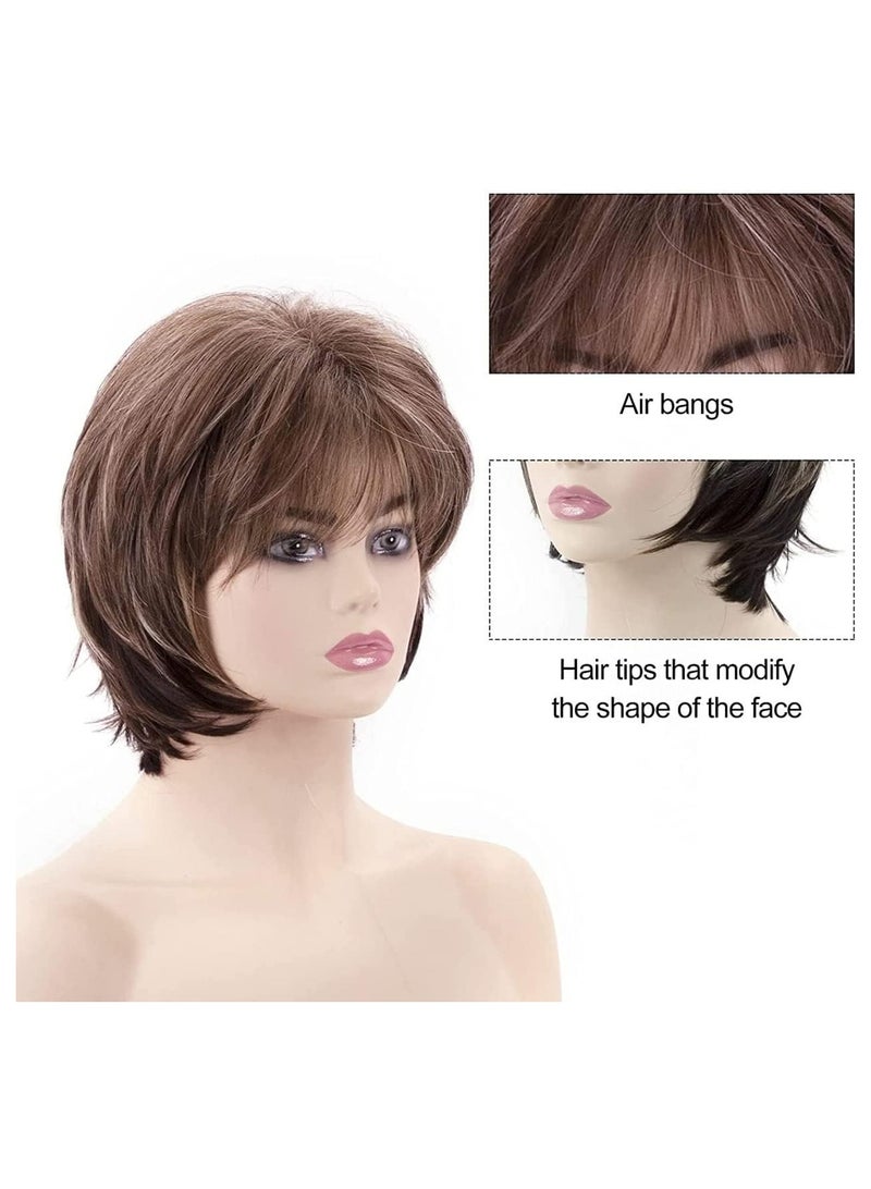 إستيل باروكة بوبو من الألياف المقاومة للحرارة للنساء ذات مظهر طبيعي شعر مستعار كامل للاستخدام اليومي، لون قصير رقم 12by613 - Image 3