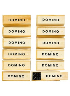 Kicko Kicko Mini Wooden Dominoes Set - 12 Pack - Miniature Classic Board Games - Small Blocks, Educational Toys, Game Tiles, Leisure Time, for Teens and Adults  - Image 3