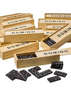 Kicko Kicko Mini Wooden Dominoes Set - 12 Pack - Miniature Classic Board Games - Small Blocks, Educational Toys, Game Tiles, Leisure Time, for Teens and Adults  - Image 1