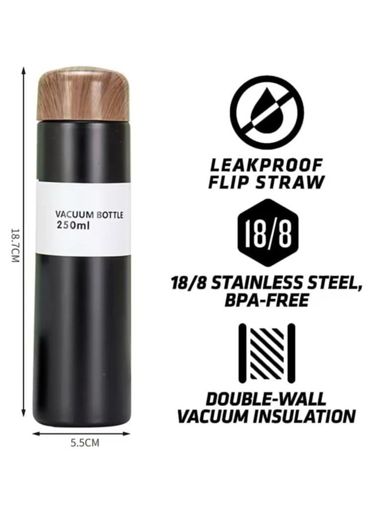 QSHOP - QSHOP® Insulated Water Bottle and Thermos 250ml, Keep Hot/Cold, Double Walled Stainless Steel - Image 1