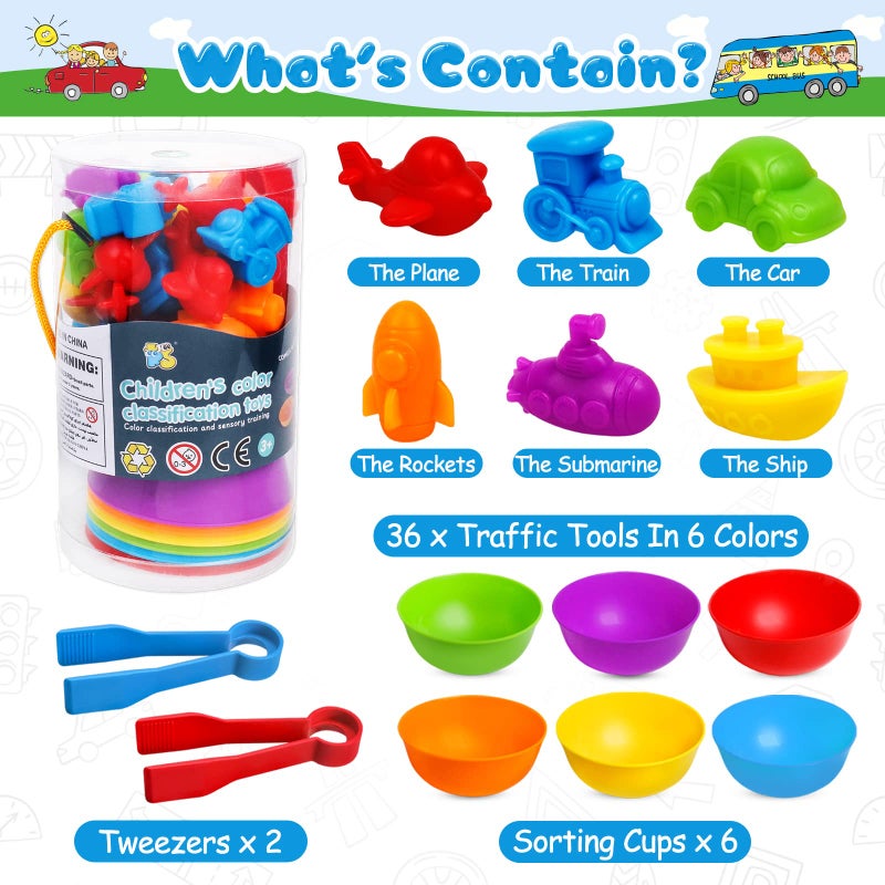 NAODONGLI Counting Transport Matching Game with Rainbow Bowls,Color Sorting & Sensory Training Montessori Preschool Education Learning Fine Motor Skills Easter Gifts for 3 4 5 Years Old Boys Girls - Image 3