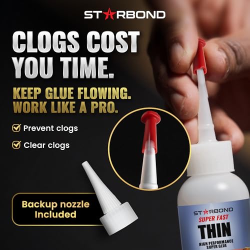 Starbond Super Fast Thin, Premium Instant CA (Cyanoacrylate Adhesive) Super Glue Plus Extra Cap and Microtips, (for Woodturning, Pen Turning, Hobby, Stabilizing, Finish, Inlay) (2 Ounce) - Image 4