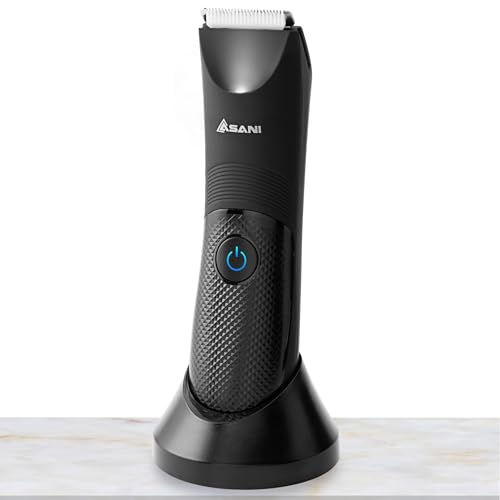 Asani Upkeeper Men's Body Hair Trimmer - Rechargeable Grooming Tool with Ceramic Blade, LED Light, Waterproof Design, Electric Shaver for Wet/Dry Use, Ideal for Chest, Back, Groin Hair Care - Image 1