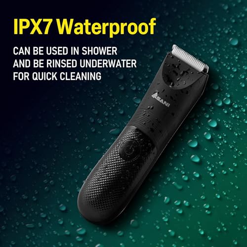 Asani Upkeeper Men's Body Hair Trimmer - Rechargeable Grooming Tool with Ceramic Blade, LED Light, Waterproof Design, Electric Shaver for Wet/Dry Use, Ideal for Chest, Back, Groin Hair Care - Image 3