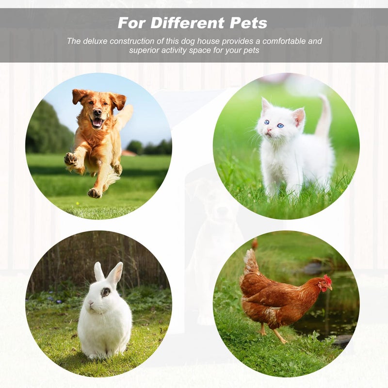 FDW Dog House Indoor Outdoor Durable Ventilate Waterproof Pet Plastic Dog House for Small Medium Large Dogs Insulated Puppy Shelter Kennel Crate with Air Vents and Elevated Floor - Image 4