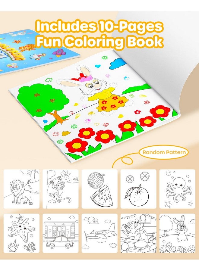 D-FantiX 36 Colors Washable Markers For Kids, Stamp Markers Coloring Set With Coloring Books And Stand Portable Box, Back To School Supplies For Girls Boys, Kids Road Trip Activities - Image 5